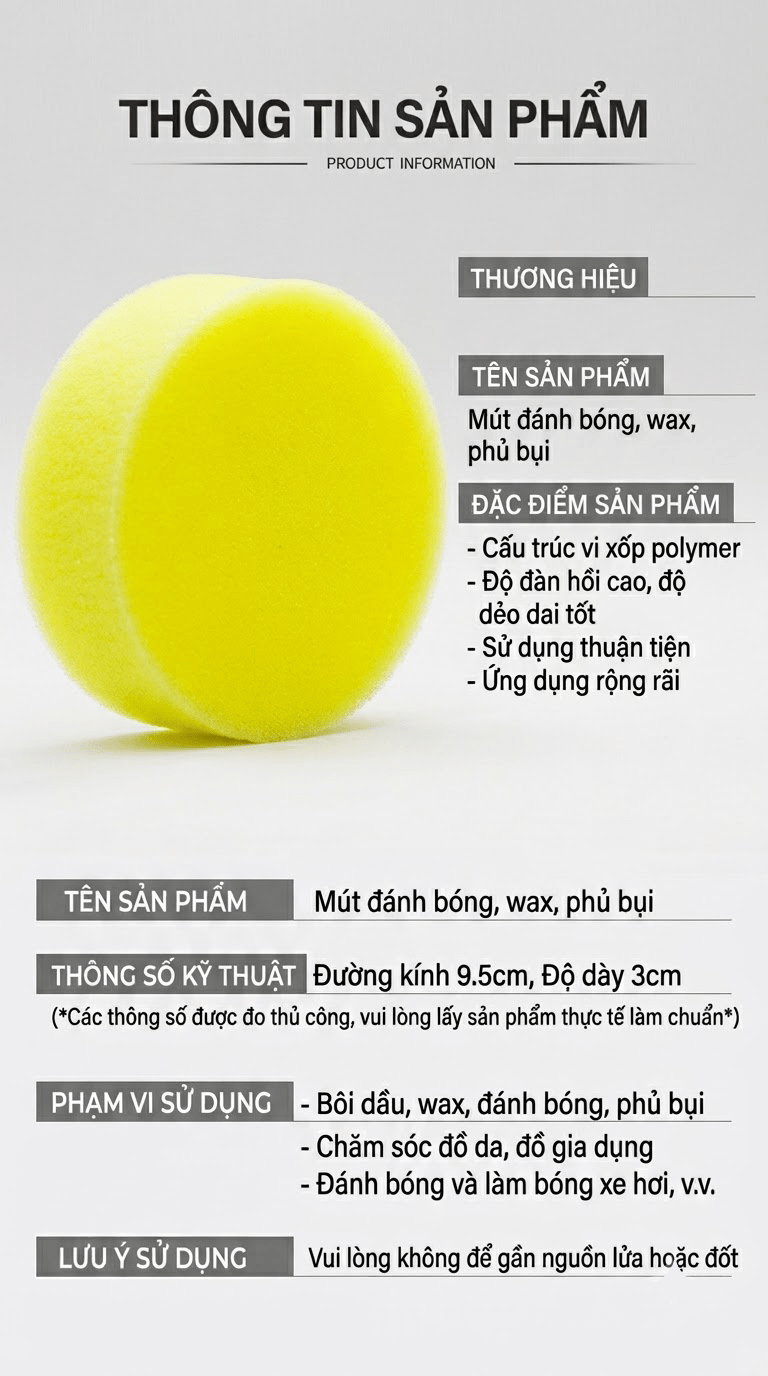 Mút Xốp Tròn Làm Gốm Thấm Hút Nước Vệ Sinh Đất Sét