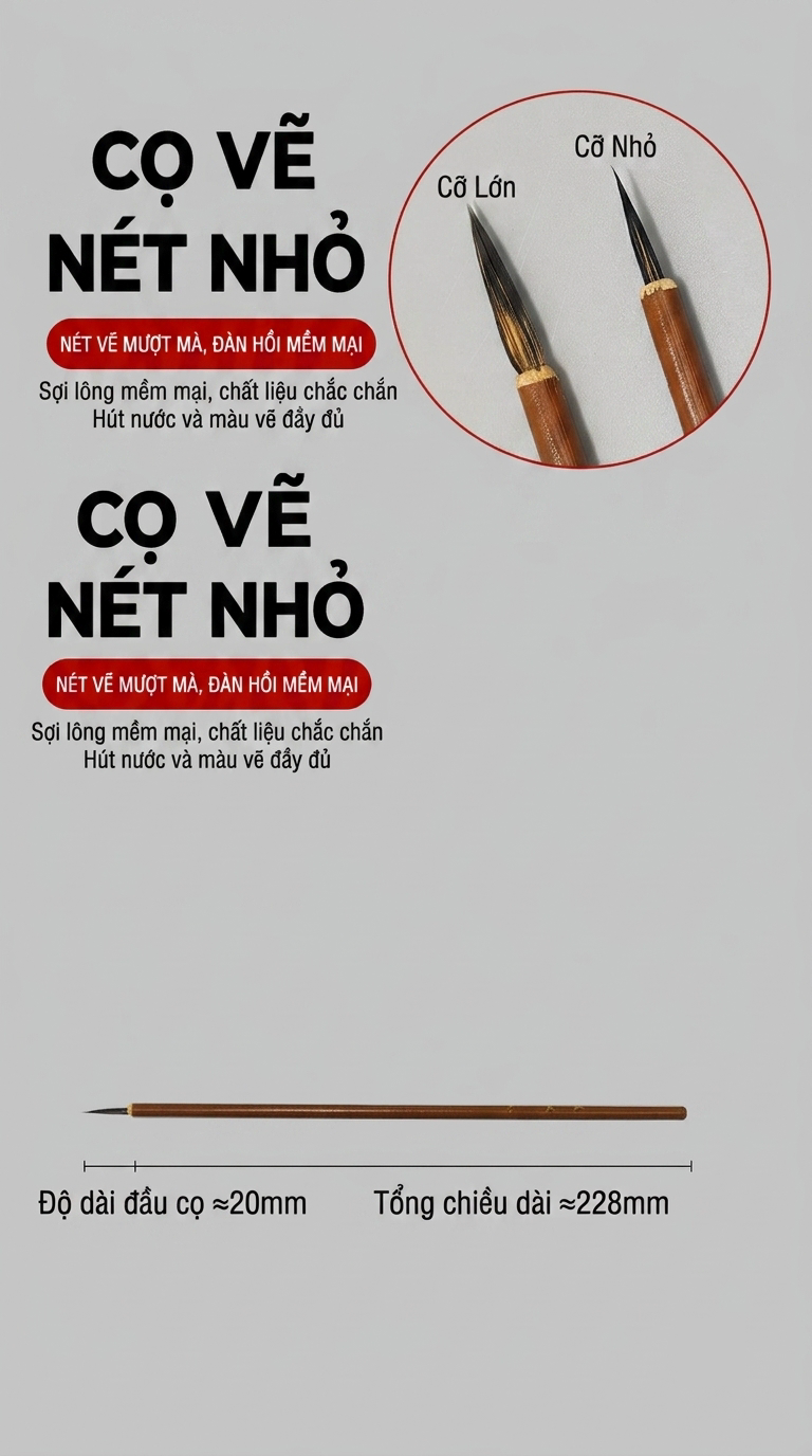 Cọ nhỏ đi nét làm gốm