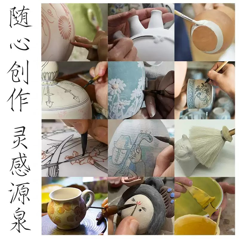 Cọ nhỏ tô mảng đầu đẹt làm gốm