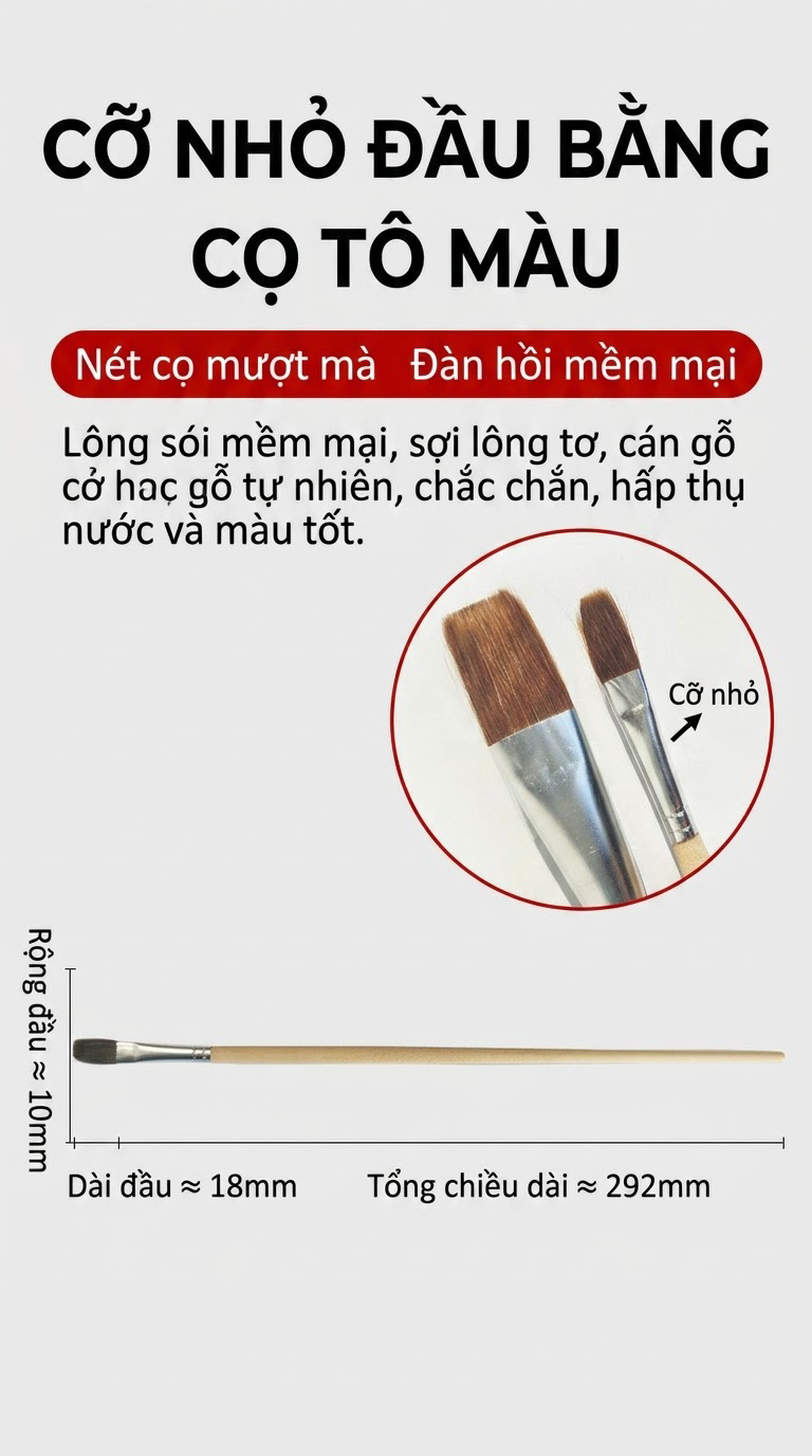 Cọ nhỏ tô mảng đầu đẹt làm gốm
