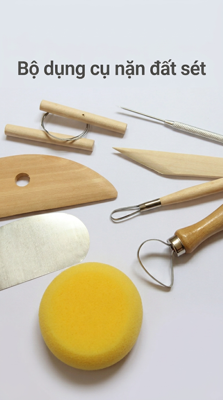 Bộ Dụng Cụ Làm Gốm 8 Món Tạo Hình Và Điêu Khắc Đất Sét