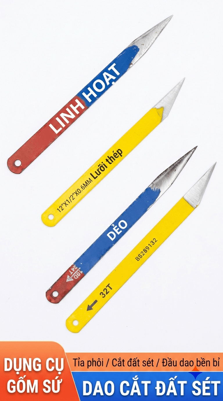 Dao Cắt Đất Sét Lưỡi Cưa Tiện Gốm 16cm