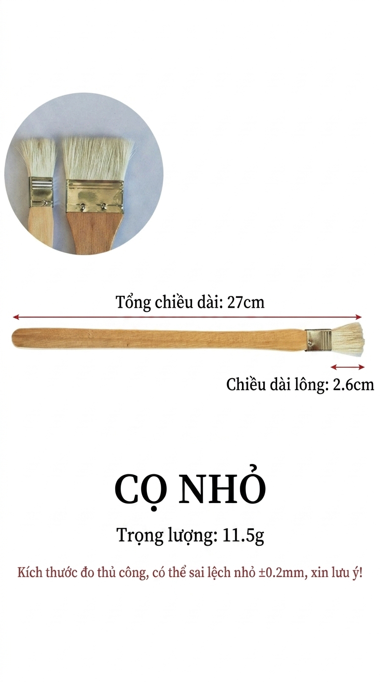 Cọ nhỏ tô mảng đầu đẹt làm gốm
