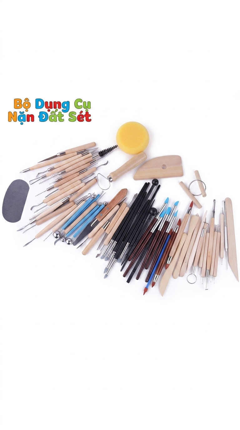 Combo 61 Món Dụng Cụ Làm Gốm Và Tạo Hình Đất Sét Chuyên Nghiệp