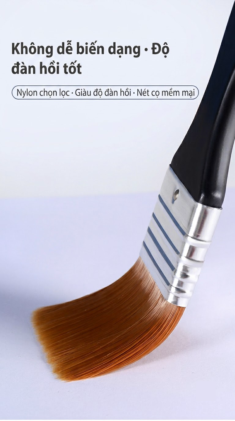 Bộ 5 Cọ Dẹt Tráng Men Làm Gốm Chuyên Nghiệp (2cm - 6cm)