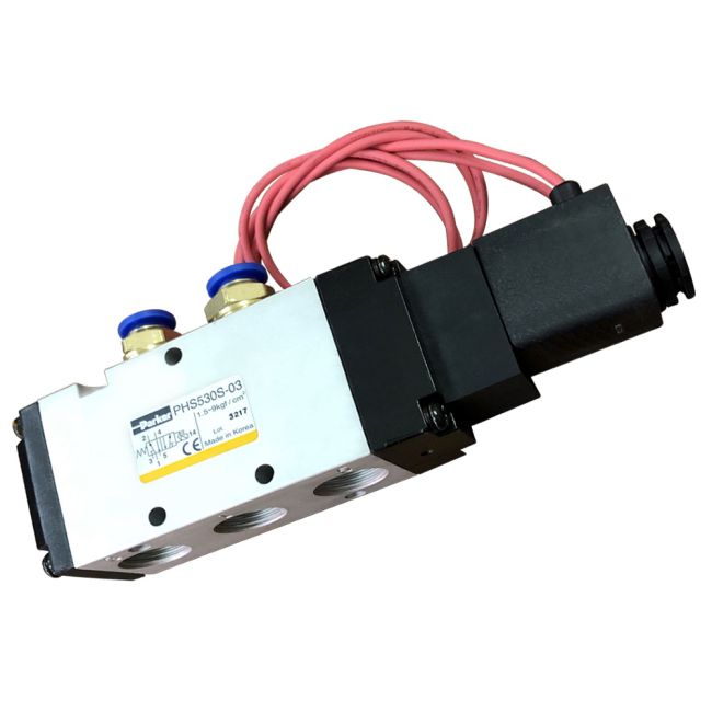Van điện từ Parker PHS-530S-03-220V 5 cửa 2 vị trí, 1 Coil, Ren 17